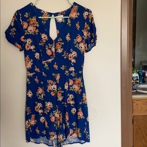 Blue flowered romper.